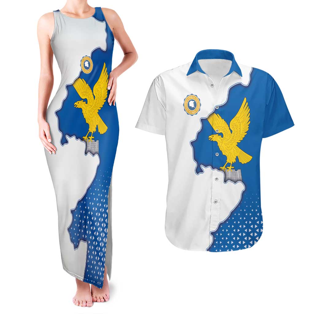 Italy Friuli-Venezia Giulia Couples Matching Tank Maxi Dress and Hawaiian Shirt Flag Vintage Style - Wonder Print Shop