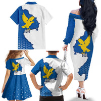 Italy Friuli-Venezia Giulia Family Matching Off The Shoulder Long Sleeve Dress and Hawaiian Shirt Flag Vintage Style LT19