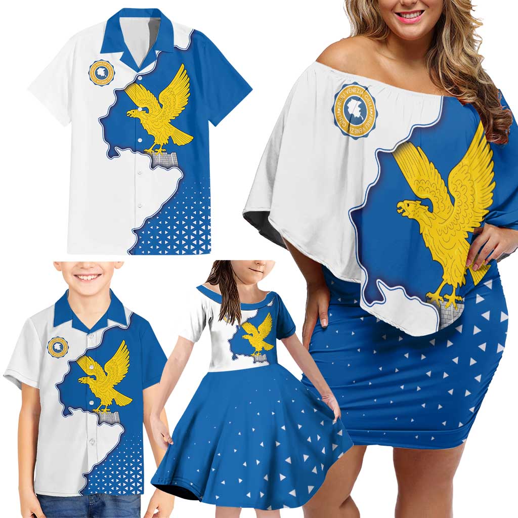 Italy Friuli-Venezia Giulia Family Matching Off Shoulder Short Dress and Hawaiian Shirt Flag Vintage Style - Wonder Print Shop