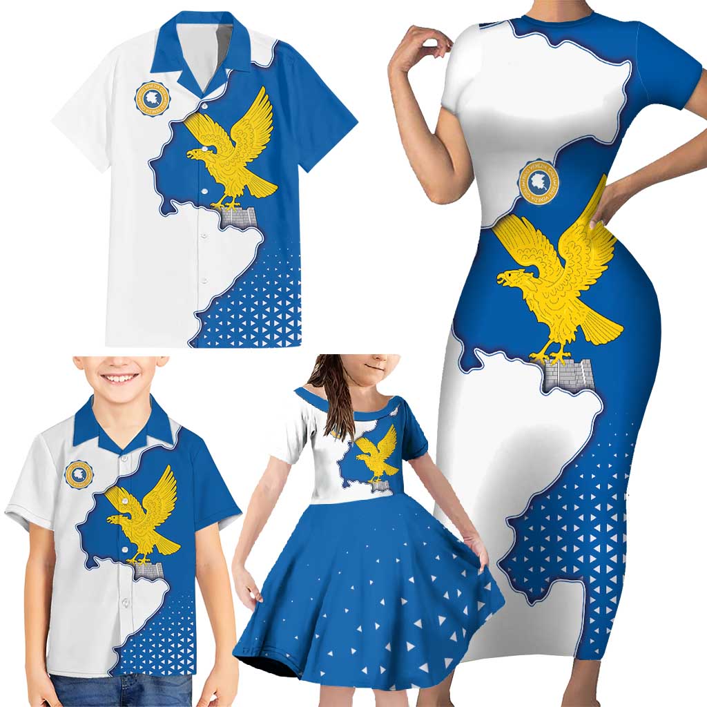 Italy Friuli-Venezia Giulia Family Matching Short Sleeve Bodycon Dress and Hawaiian Shirt Flag Vintage Style - Wonder Print Shop
