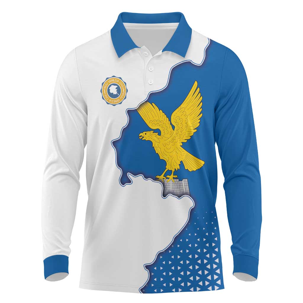 Italy Friuli-Venezia Giulia Long Sleeve Polo Shirt Flag Vintage Style - Wonder Print Shop