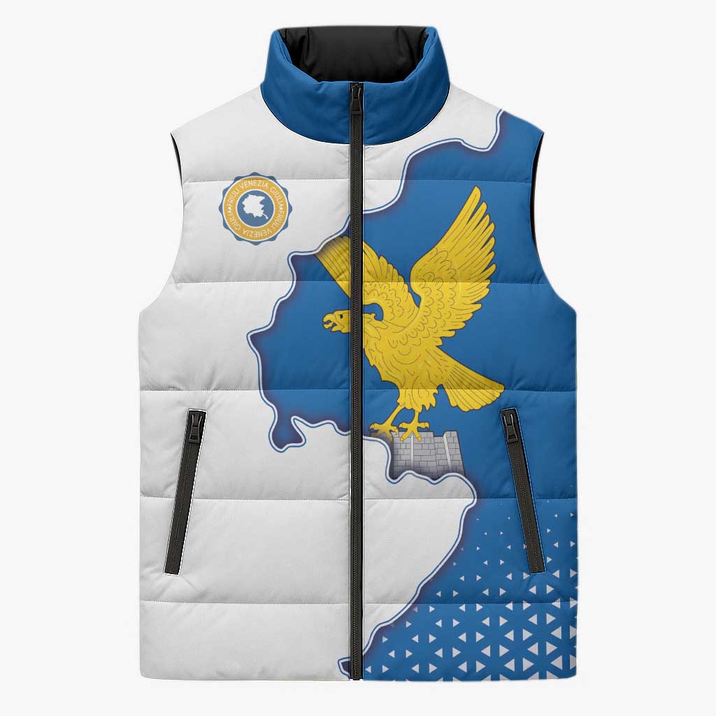 Italy Friuli-Venezia Giulia Sleeveless Puffer Jacket Flag Vintage Style LT19