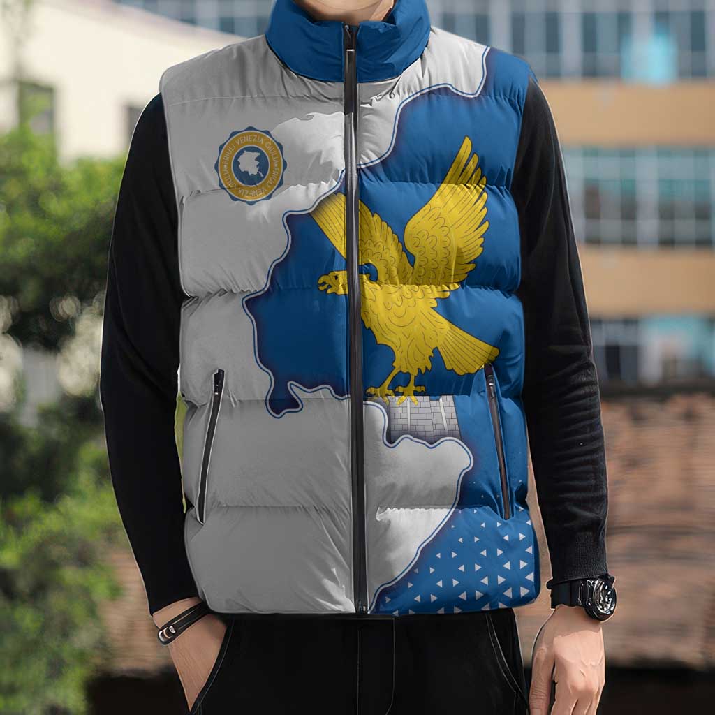 Italy Friuli-Venezia Giulia Sleeveless Puffer Jacket Flag Vintage Style LT19