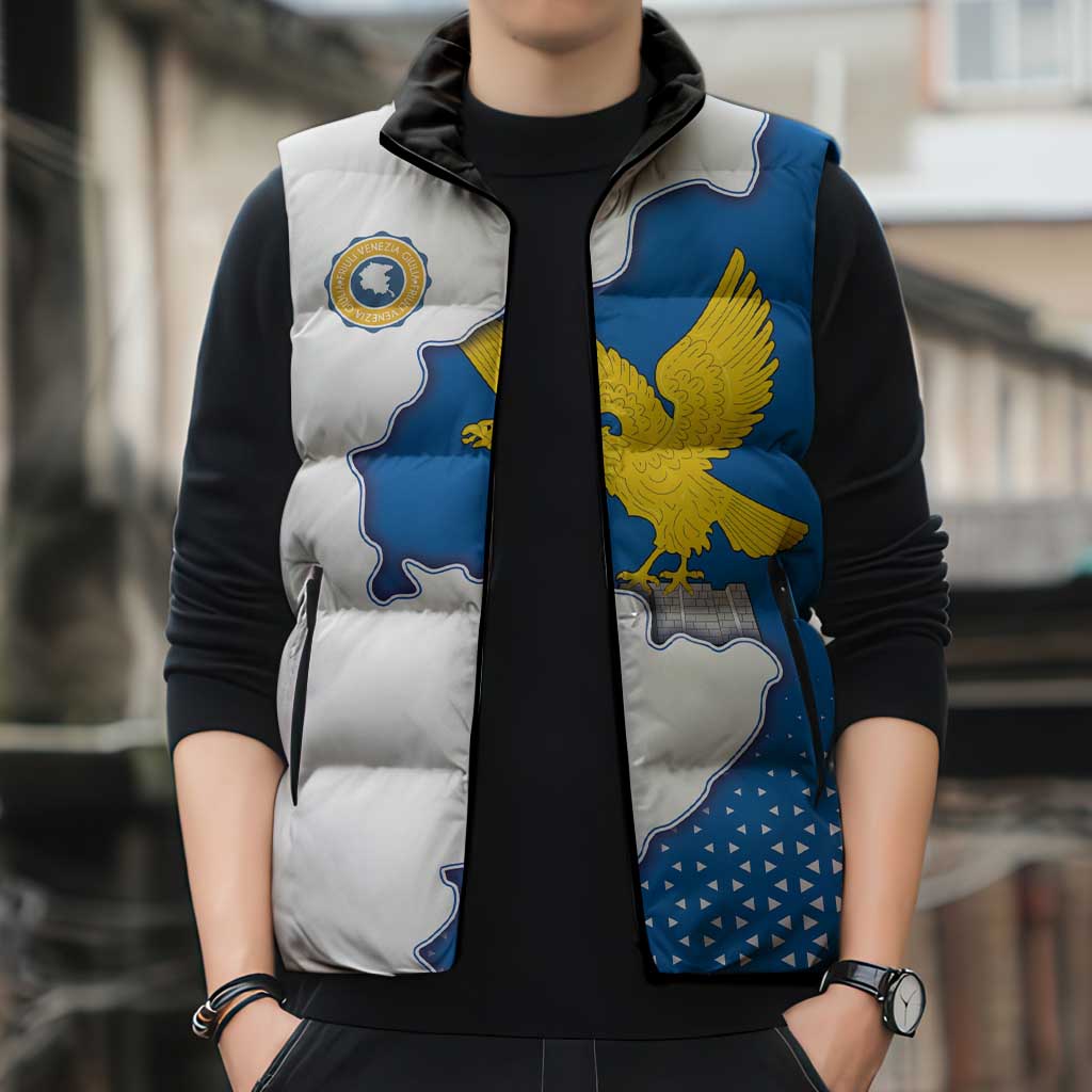 Italy Friuli-Venezia Giulia Sleeveless Puffer Jacket Flag Vintage Style LT19