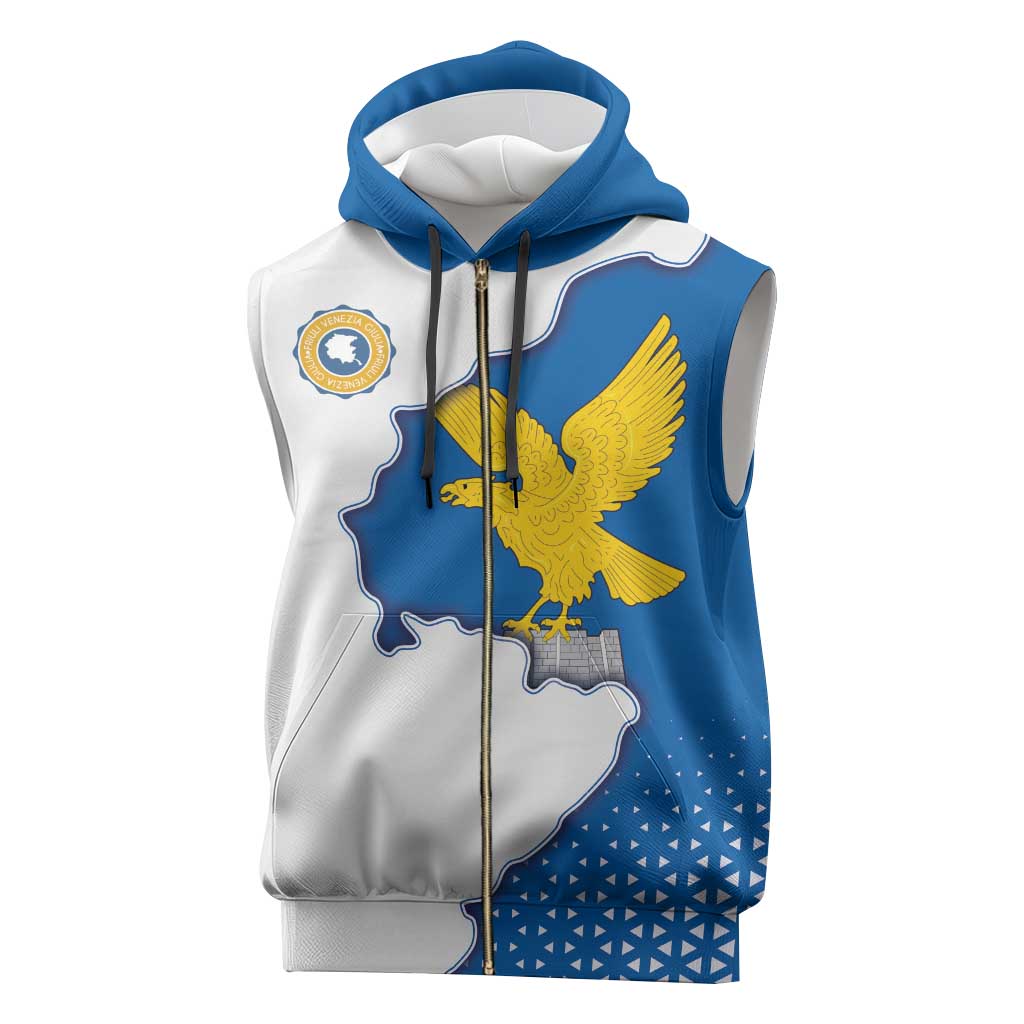 Italy Friuli-Venezia Giulia Sleeveless Zip Hoodie Flag Vintage Style - Wonder Print Shop