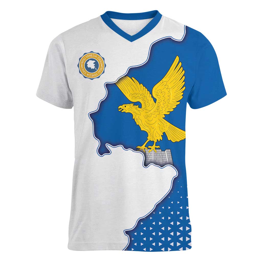 Italy Friuli-Venezia Giulia Women V-Neck T-Shirt Flag Vintage Style - Wonder Print Shop