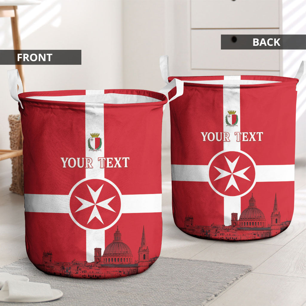 Personalized Malta Independence Day Laundry Basket Maltese Cross Heritage Pride