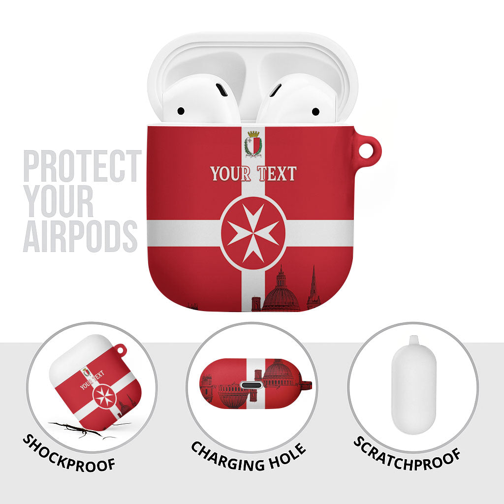 Personalized Malta Independence Day AirPods Case Maltese Cross Heritage Pride