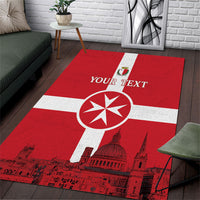 Personalized Malta Independence Day Area Rug Maltese Cross Heritage Pride