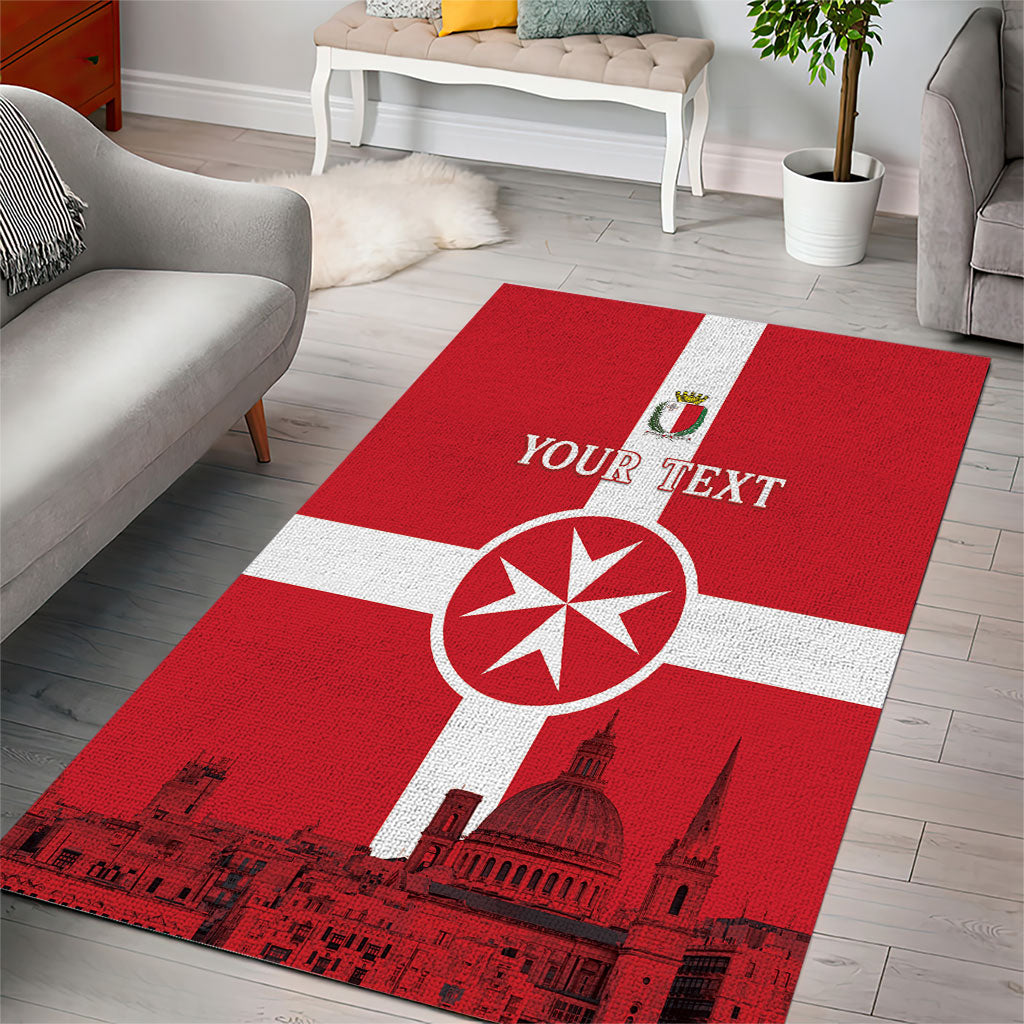 Personalized Malta Independence Day Area Rug Maltese Cross Heritage Pride
