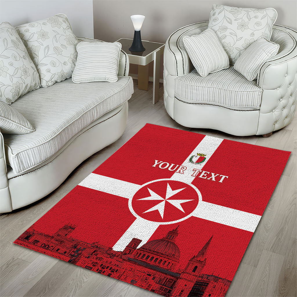 Personalized Malta Independence Day Area Rug Maltese Cross Heritage Pride
