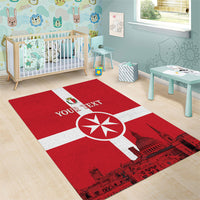 Personalized Malta Independence Day Area Rug Maltese Cross Heritage Pride