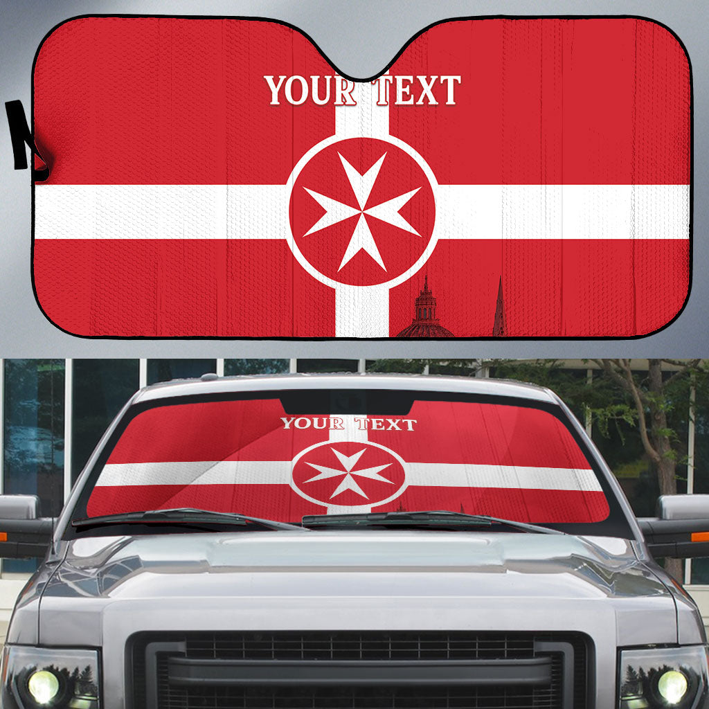 Personalized Malta Independence Day Auto Sun Shade Maltese Cross Heritage Pride