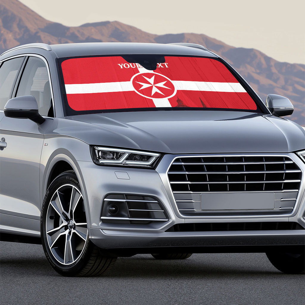 Personalized Malta Independence Day Auto Sun Shade Maltese Cross Heritage Pride