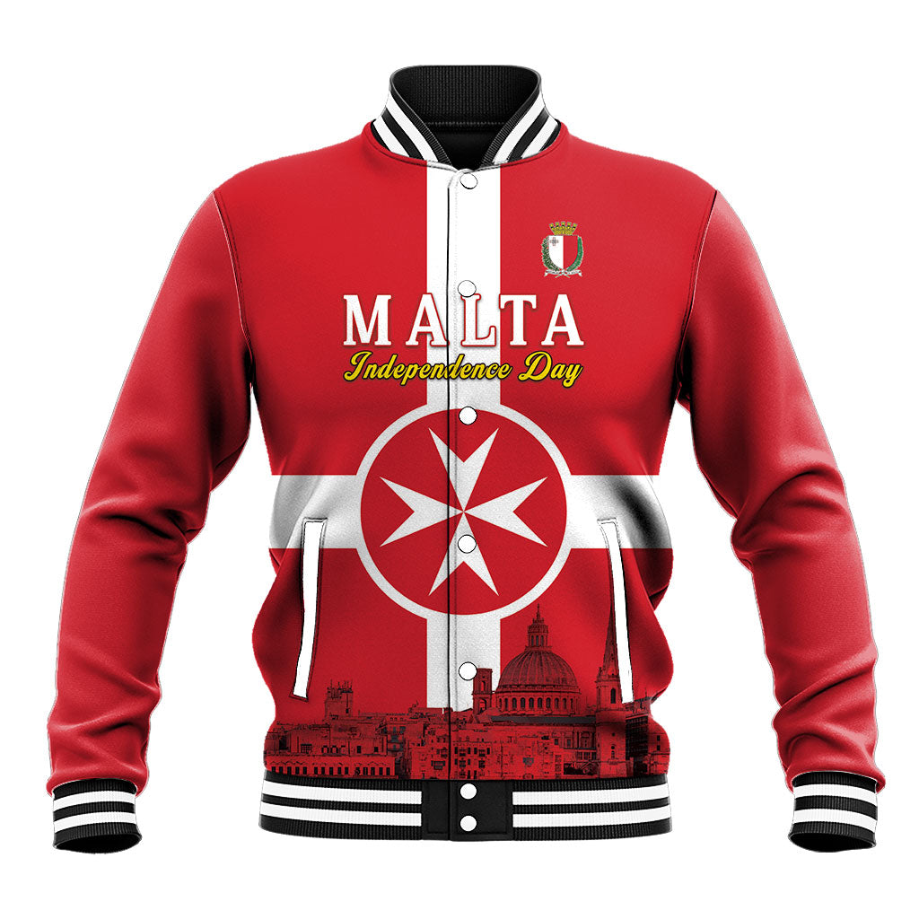 Personalized Malta Independence Day Baseball Jacket Maltese Cross Heritage Pride