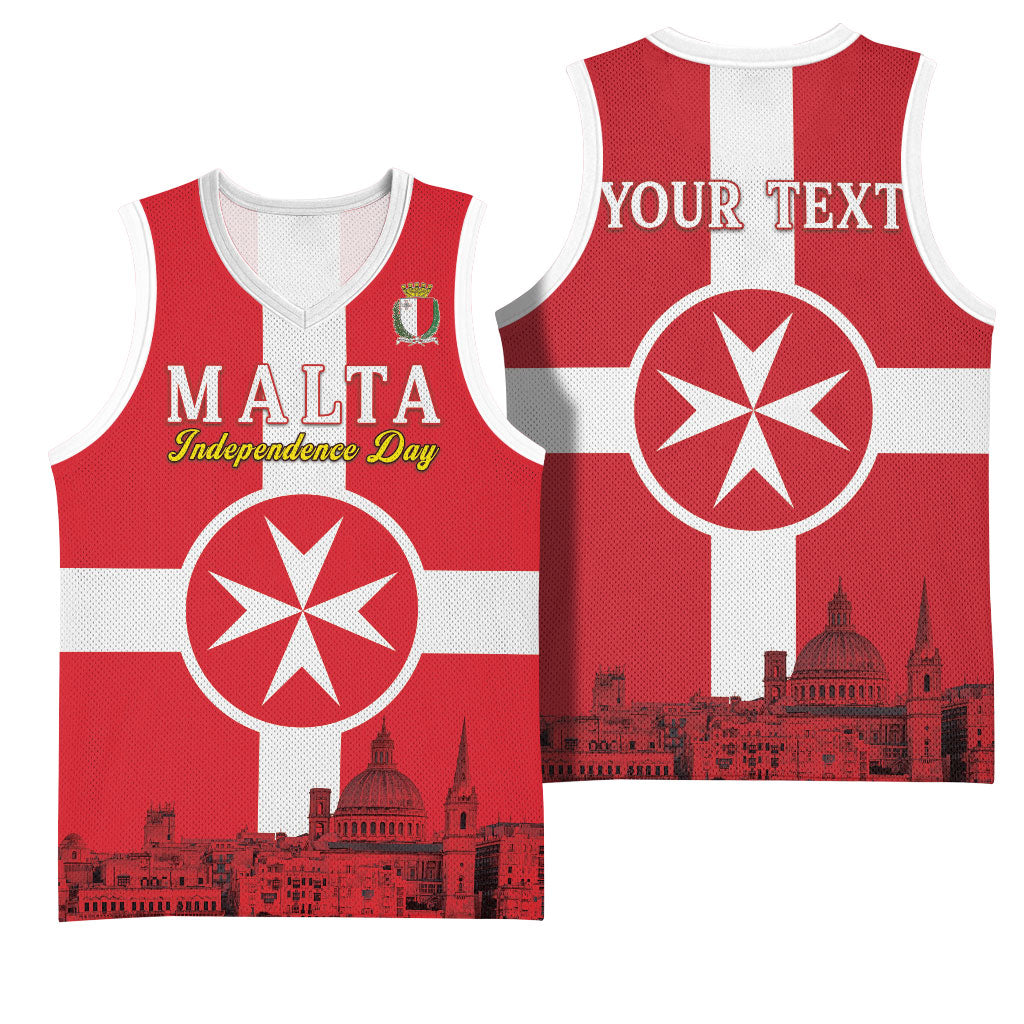 Personalized Malta Independence Day Basketball Jersey Maltese Cross Heritage Pride
