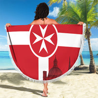 Personalized Malta Independence Day Beach Blanket Maltese Cross Heritage Pride