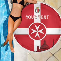 Personalized Malta Independence Day Beach Blanket Maltese Cross Heritage Pride