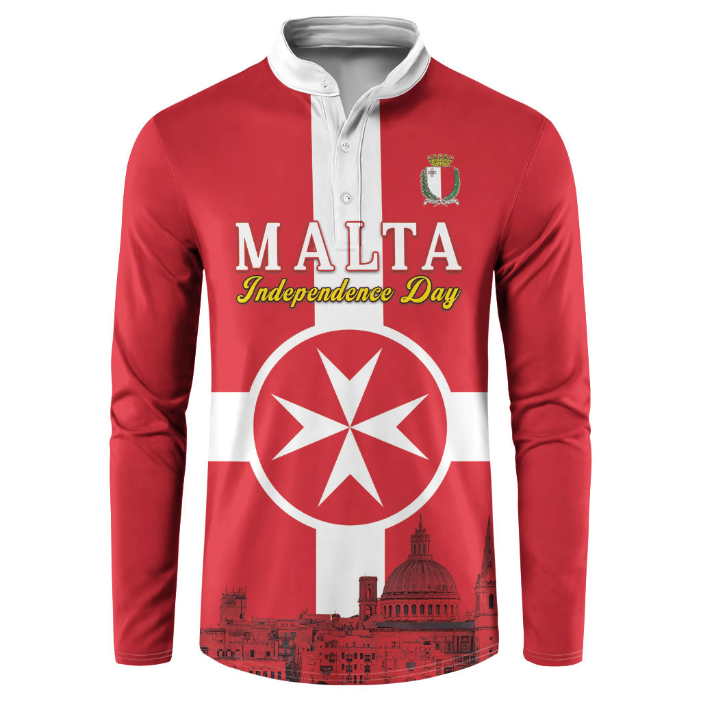 Personalized Malta Independence Day Button Sweatshirt Maltese Cross Heritage Pride