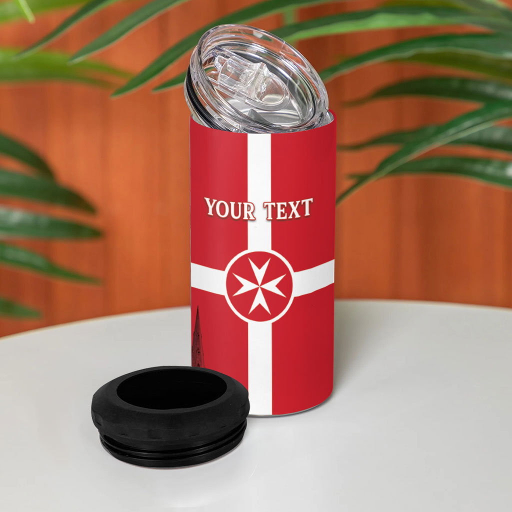 Personalized Malta Independence Day 4 in 1 Can Cooler Tumbler Maltese Cross Heritage Pride