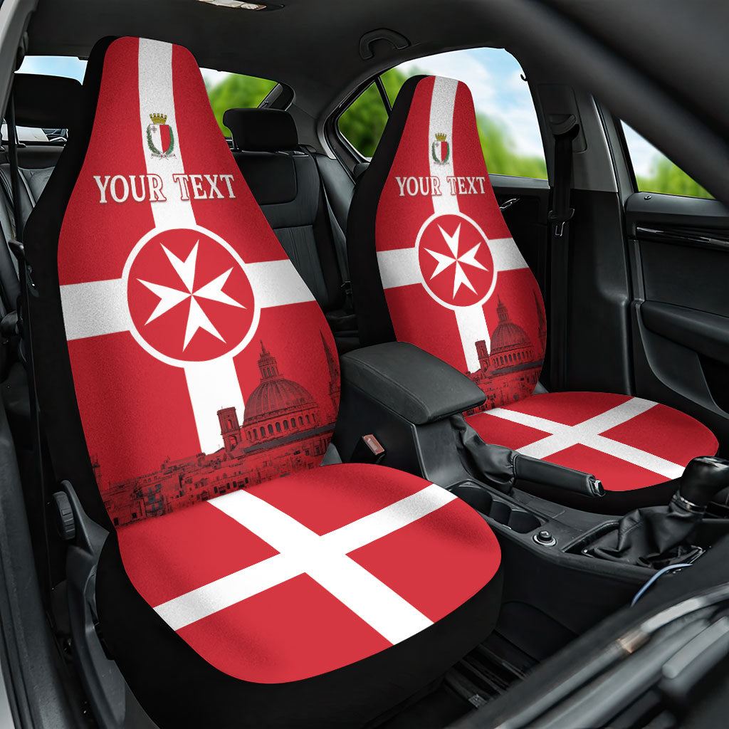 Personalized Malta Independence Day Car Seat Cover Maltese Cross Heritage Pride