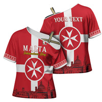 Personalized Malta Independence Day Cross Shoulder Shirt Maltese Cross Heritage Pride