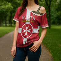 Personalized Malta Independence Day Cross Shoulder Shirt Maltese Cross Heritage Pride