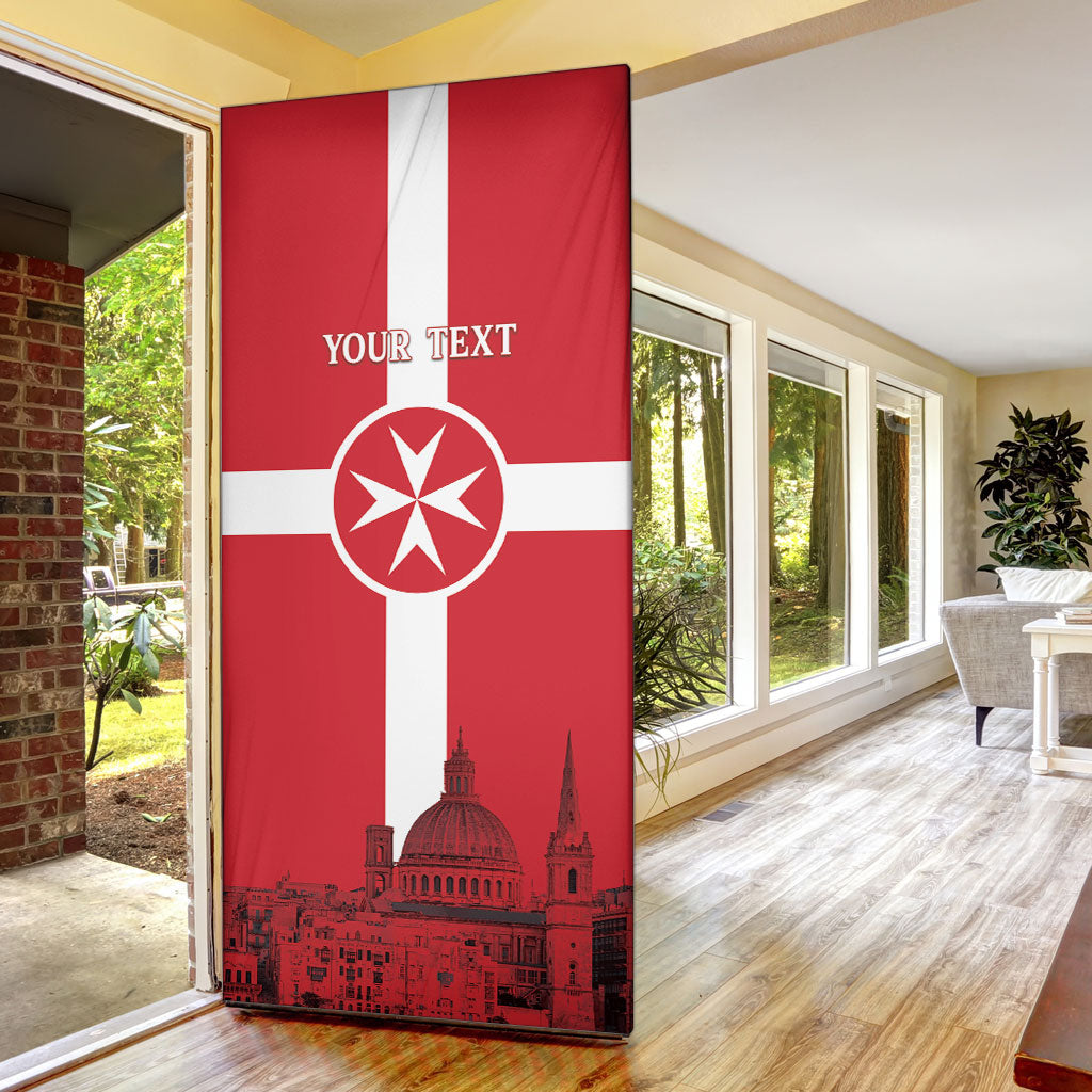 Personalized Malta Independence Day Door Cover Maltese Cross Heritage Pride