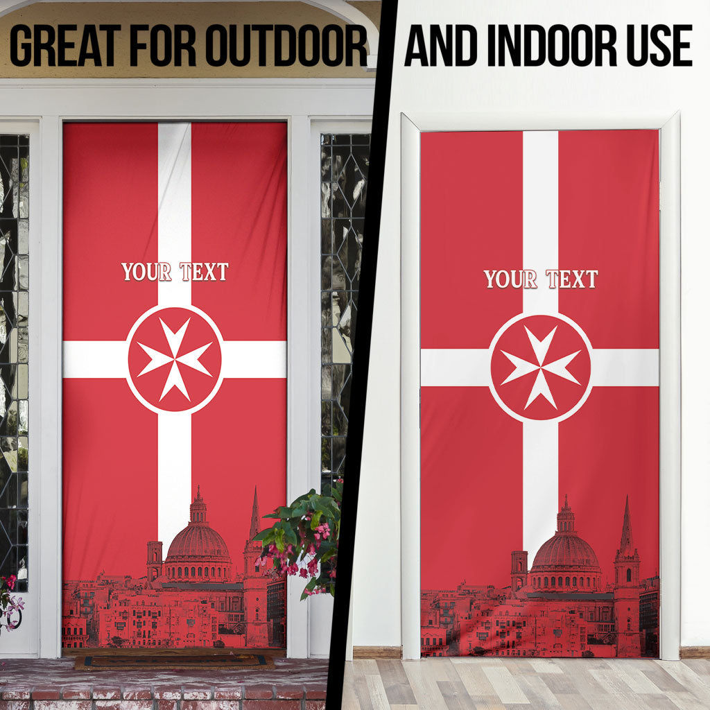 Personalized Malta Independence Day Door Cover Maltese Cross Heritage Pride