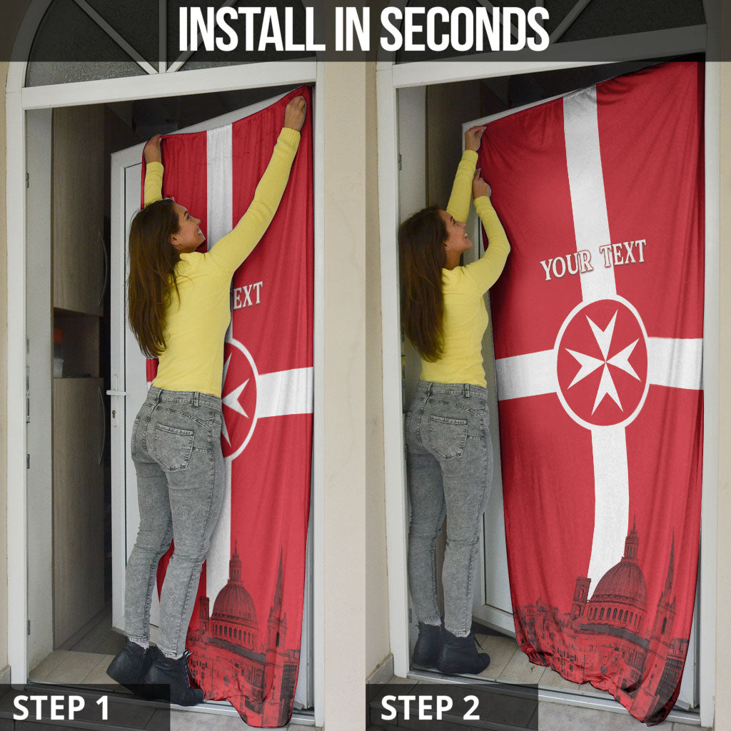 Personalized Malta Independence Day Door Cover Maltese Cross Heritage Pride