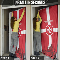 Personalized Malta Independence Day Door Cover Maltese Cross Heritage Pride