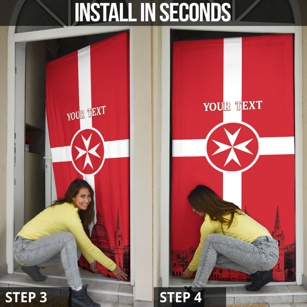 Personalized Malta Independence Day Door Cover Maltese Cross Heritage Pride