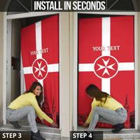 Personalized Malta Independence Day Door Cover Maltese Cross Heritage Pride