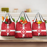 Personalized Malta Independence Day Grocery Bag Maltese Cross Heritage Pride