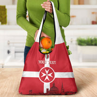Personalized Malta Independence Day Grocery Bag Maltese Cross Heritage Pride