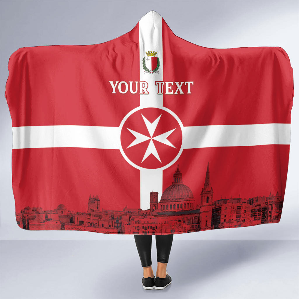 Personalized Malta Independence Day Hooded Blanket Maltese Cross Heritage Pride
