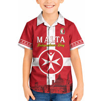 Personalized Malta Independence Day Kid Hawaiian Shirt Maltese Cross Heritage Pride