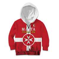 Personalized Malta Independence Day Kid Hoodie Maltese Cross Heritage Pride