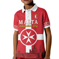 Personalized Malta Independence Day Kid Polo Shirt Maltese Cross Heritage Pride