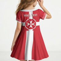 Personalized Malta Independence Day Kid Short Sleeve Dress Maltese Cross Heritage Pride