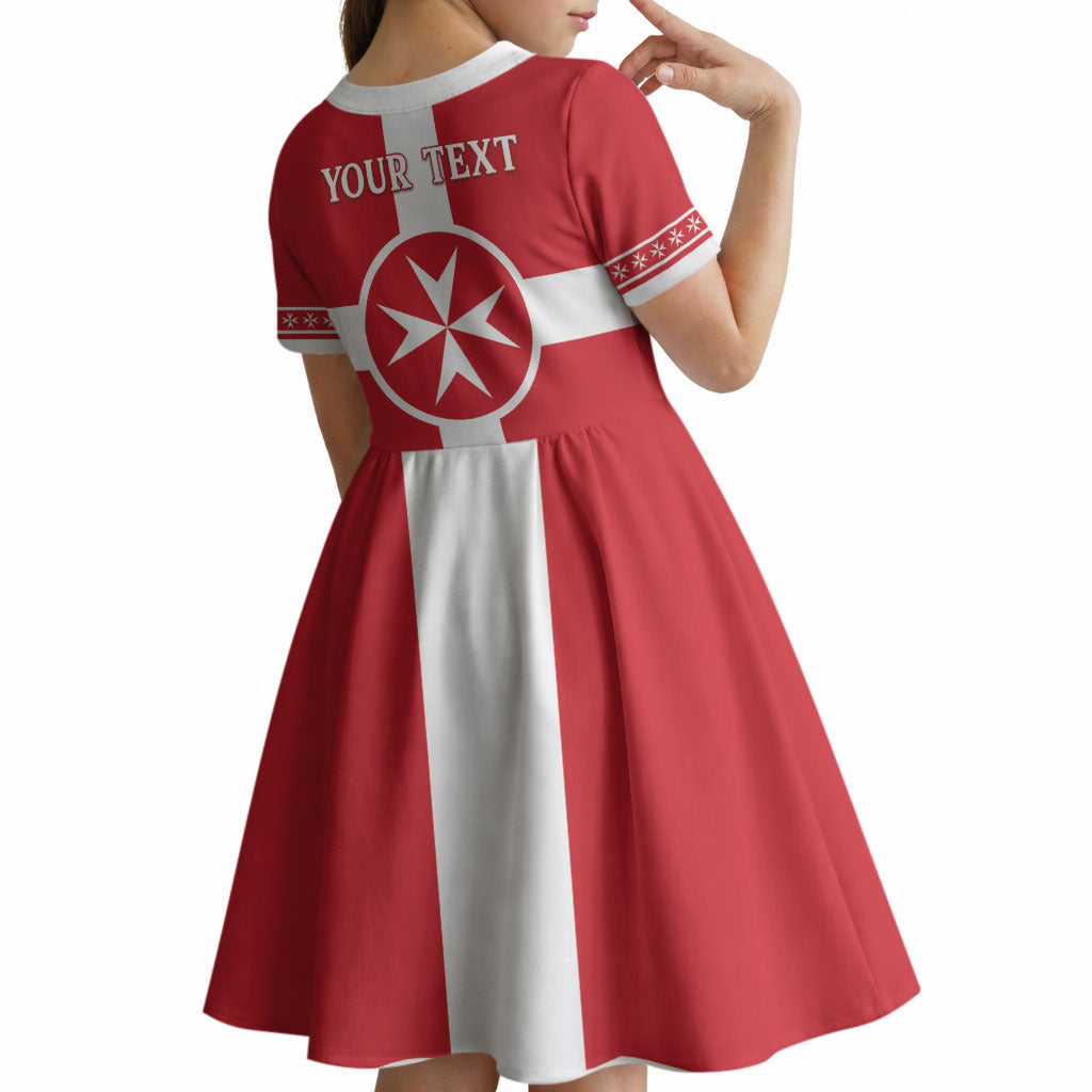 Personalized Malta Independence Day Kid Short Sleeve Dress Maltese Cross Heritage Pride