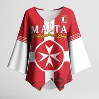 Personalized Malta Independence Day Kimono Sleeve Blouse Maltese Cross Heritage Pride