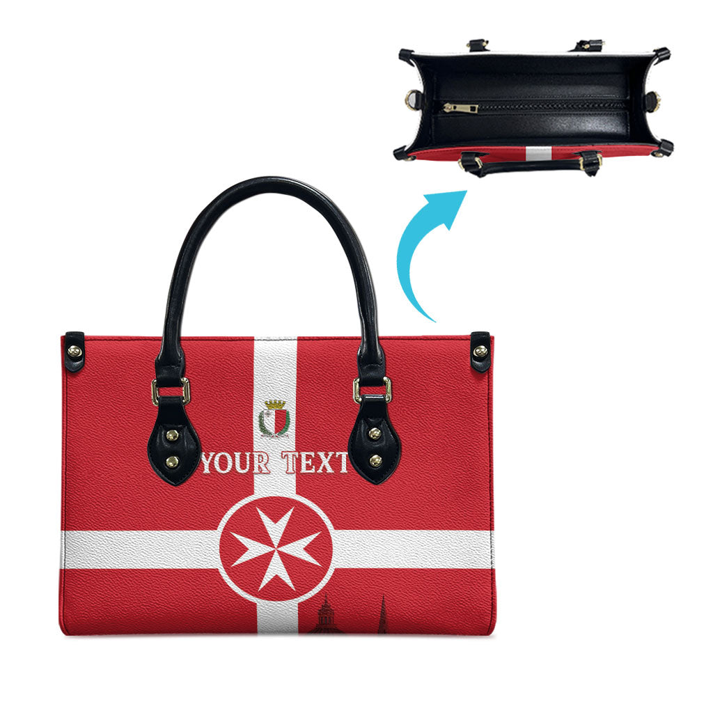 Personalized Malta Independence Day Leather Bag Maltese Cross Heritage Pride