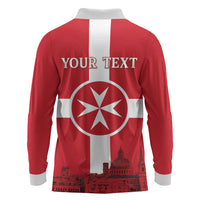 Personalized Malta Independence Day Long Sleeve Polo Shirt Maltese Cross Heritage Pride