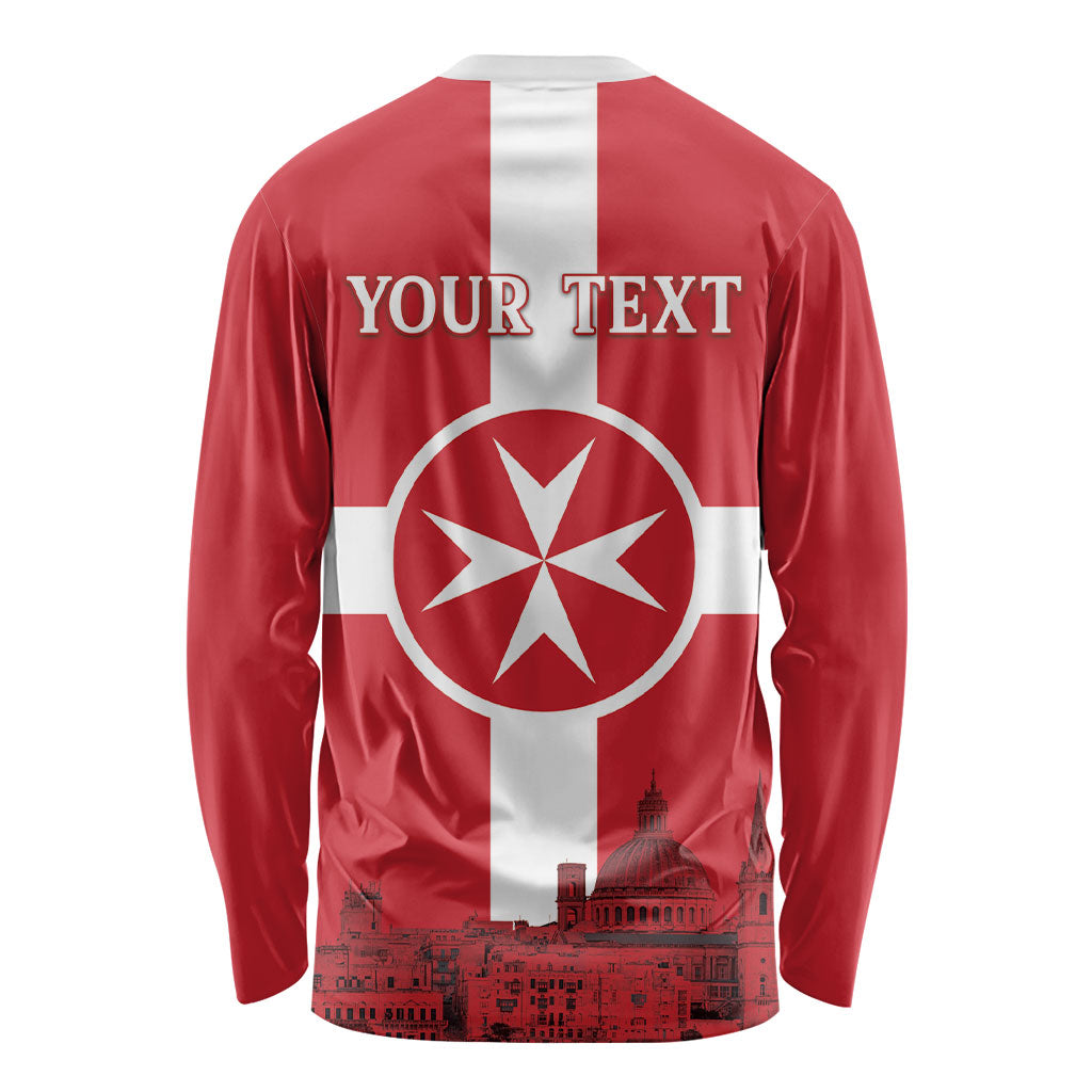 Personalized Malta Independence Day Long Sleeve Shirt Maltese Cross Heritage Pride