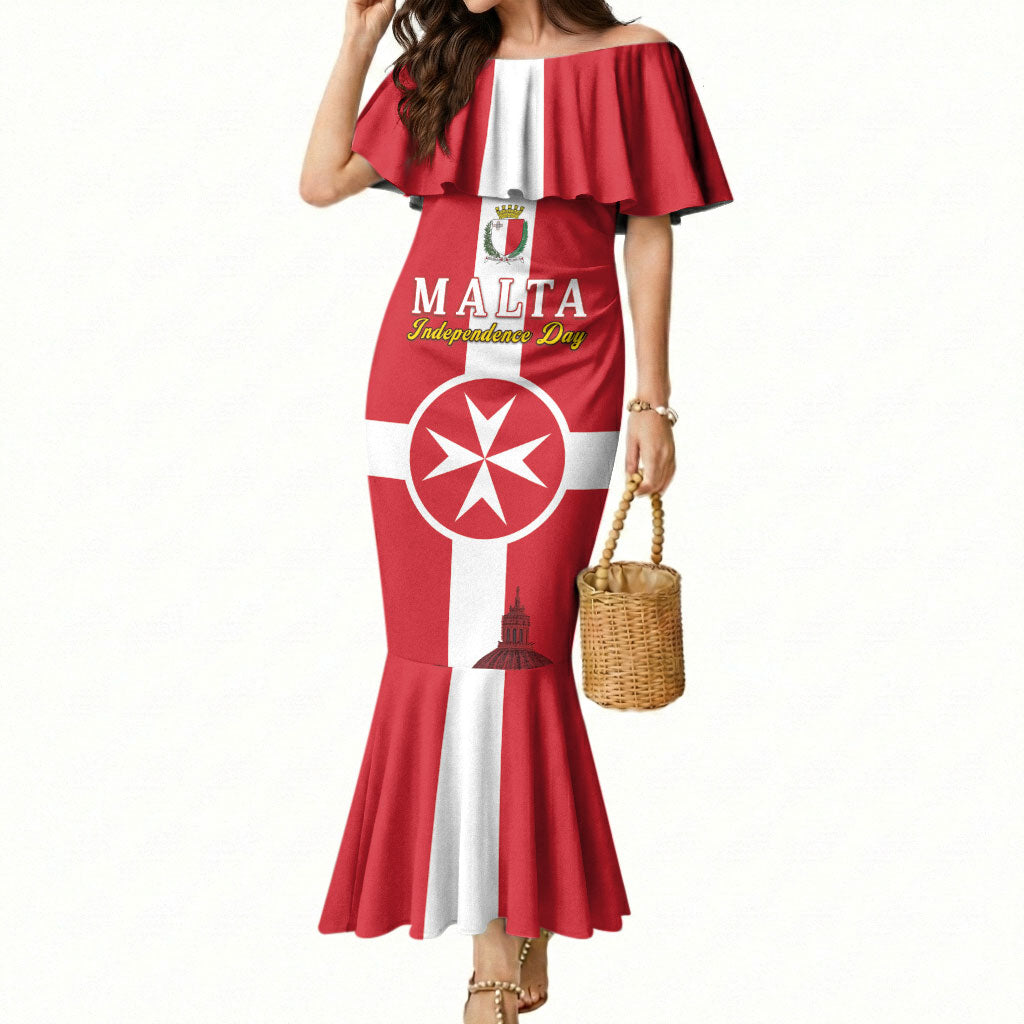 Personalized Malta Independence Day Mermaid Dress Maltese Cross Heritage Pride