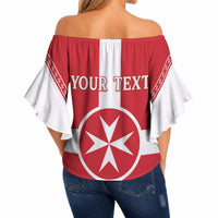Personalized Malta Independence Day Off Shoulder Wrap Waist Top Maltese Cross Heritage Pride