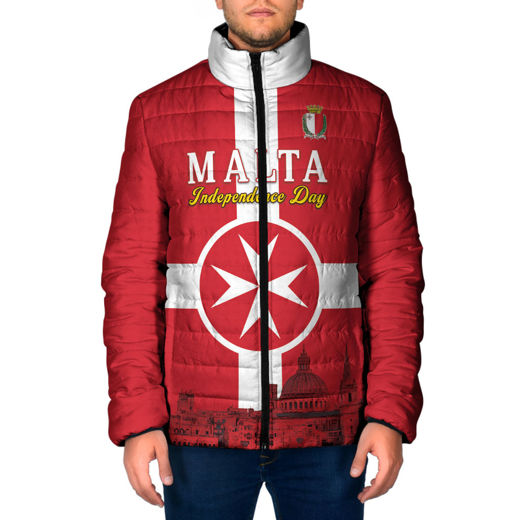 Personalized Malta Independence Day Padded Jacket Maltese Cross Heritage Pride