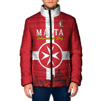Personalized Malta Independence Day Padded Jacket Maltese Cross Heritage Pride