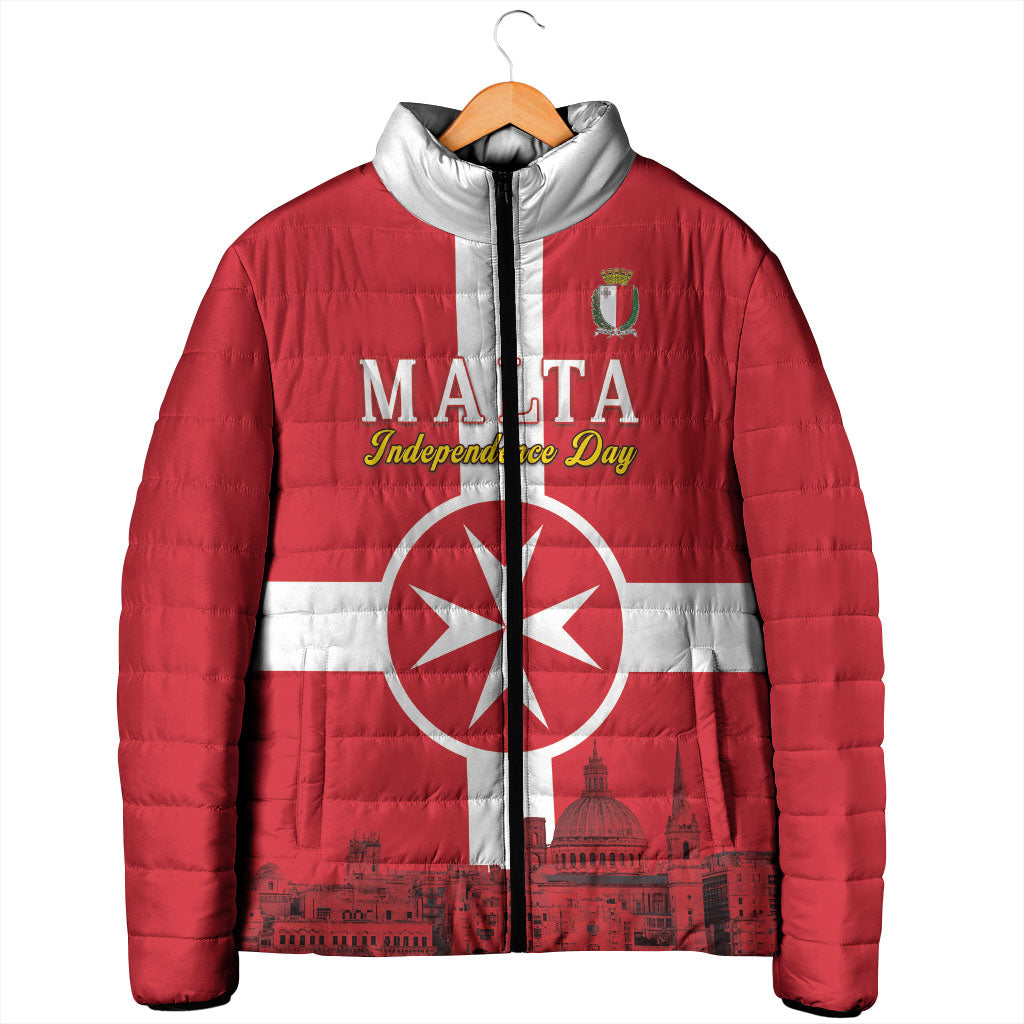 Personalized Malta Independence Day Padded Jacket Maltese Cross Heritage Pride